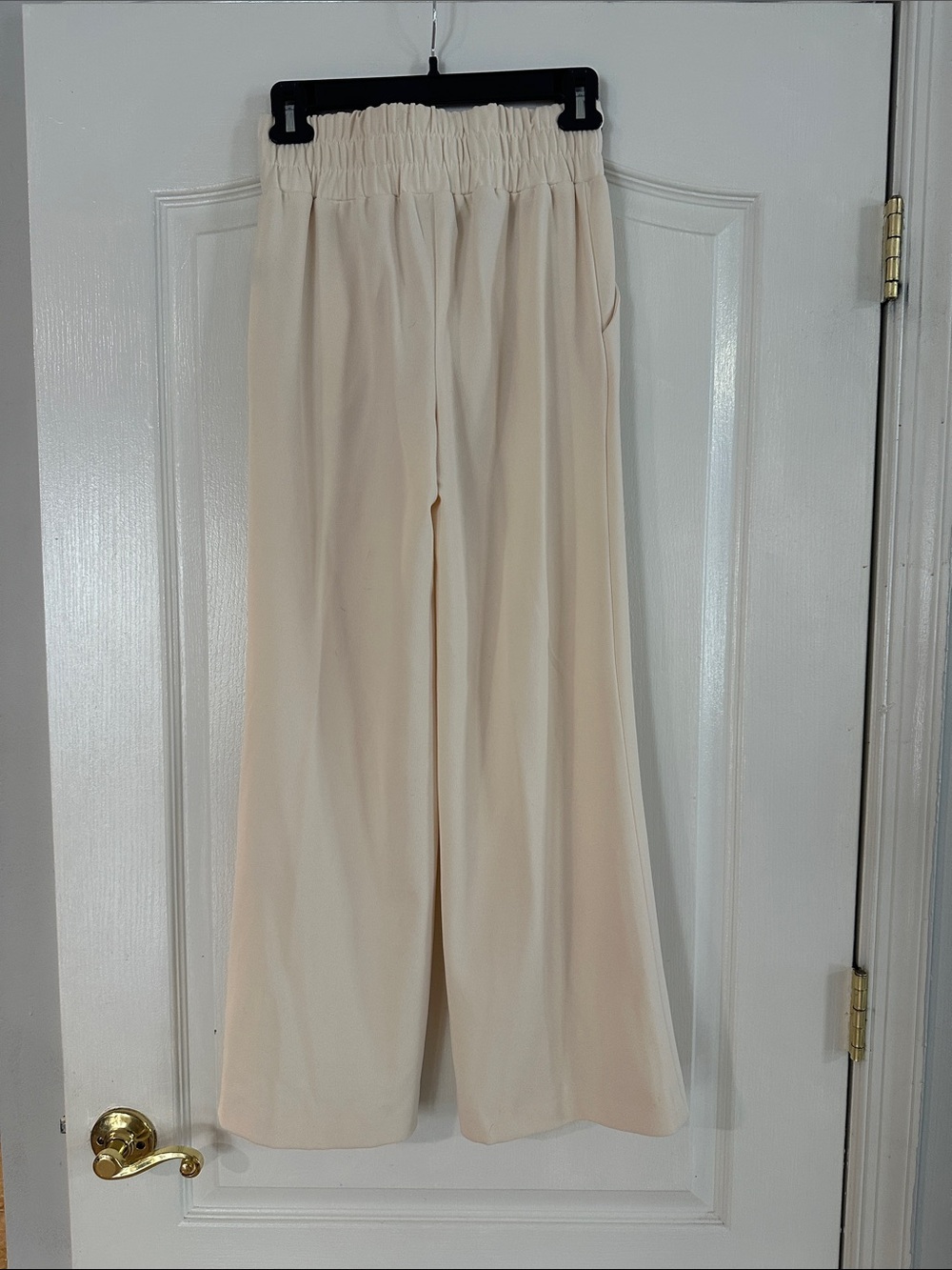 Wide-Leg Cream Drawstring Lounge Pants - Picture 2 of 3